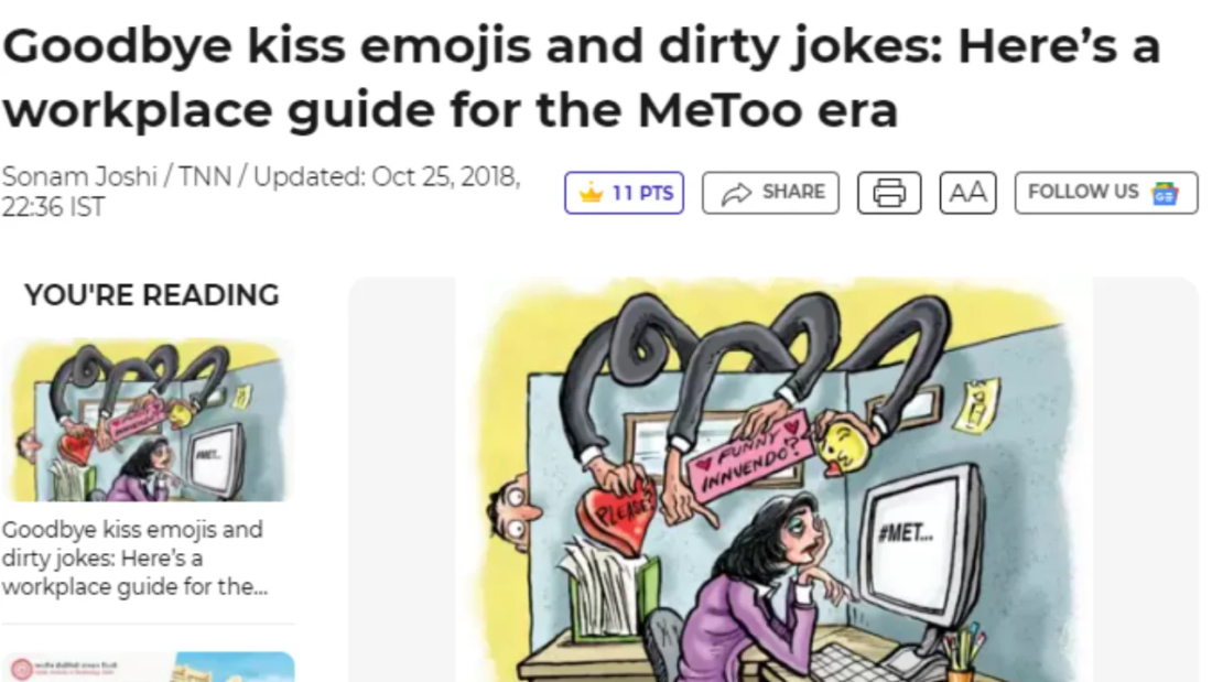 Goodbye kiss emojis and dirty jokes, Here’s a workplace guide for the MeToo Era