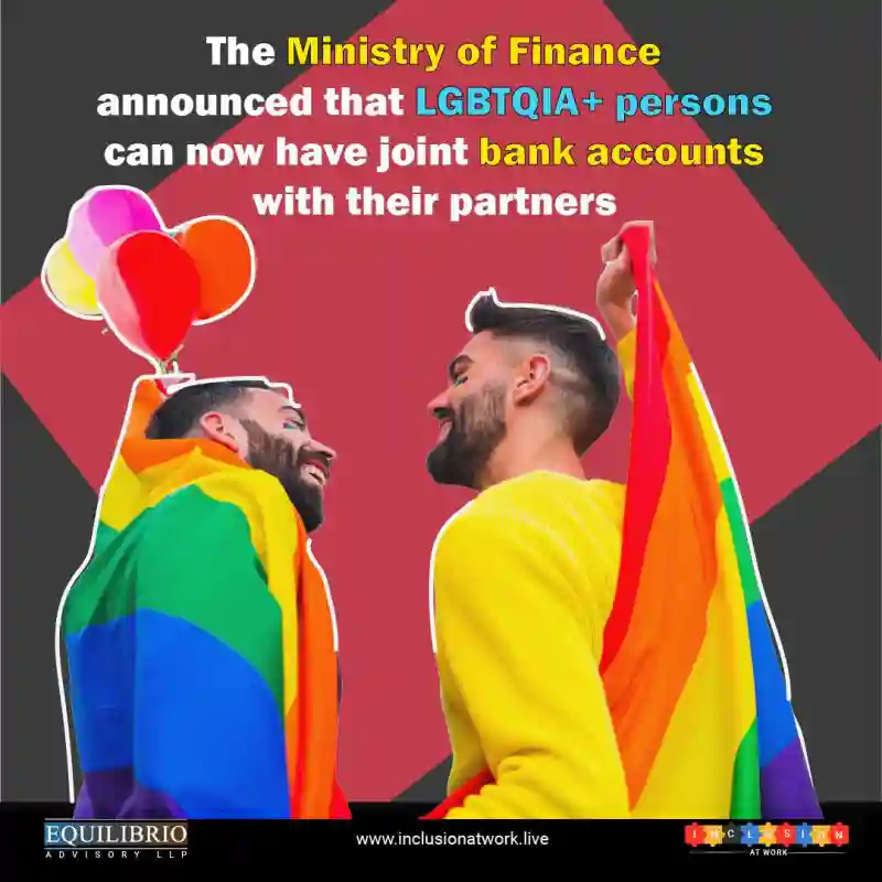 The ministry of Finance announced that LGBTQIA persons