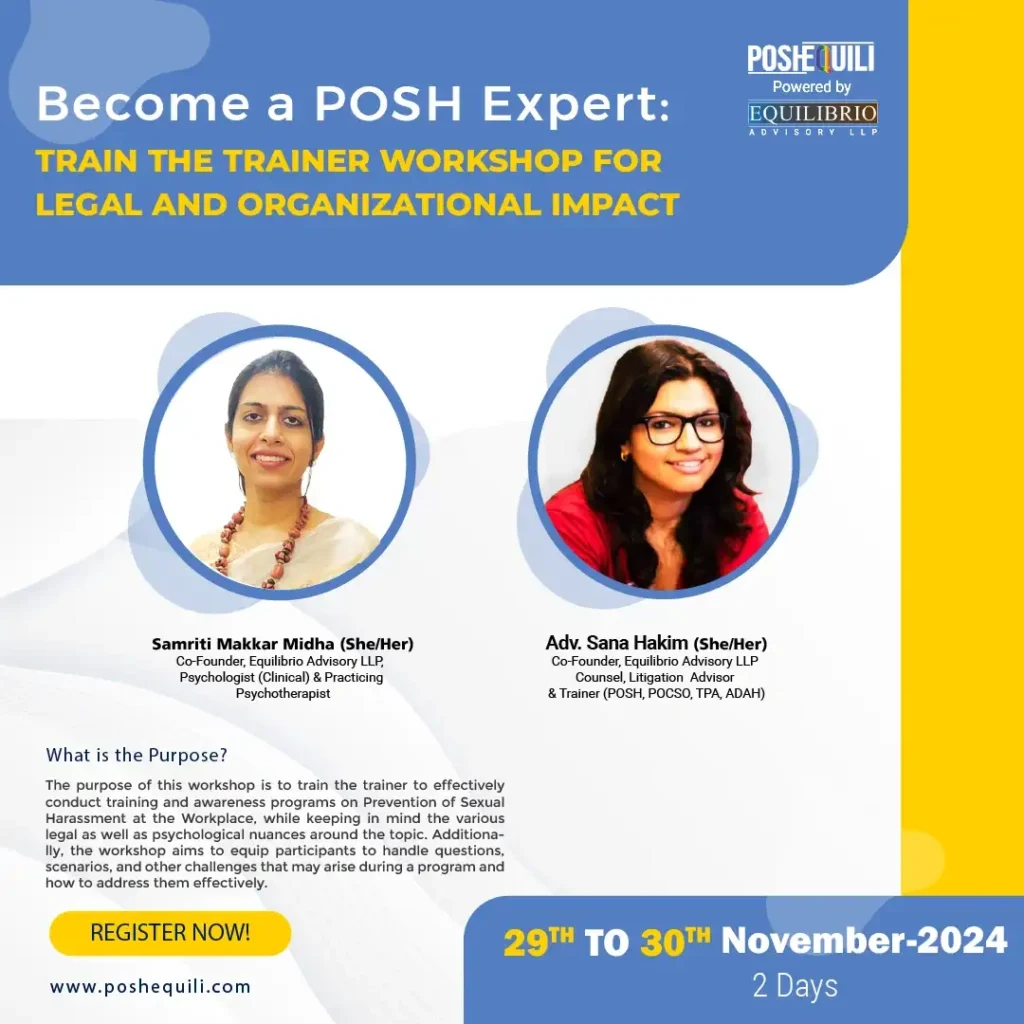 Train the Trainer POSH Workshop for Legal and Organizational Impact
