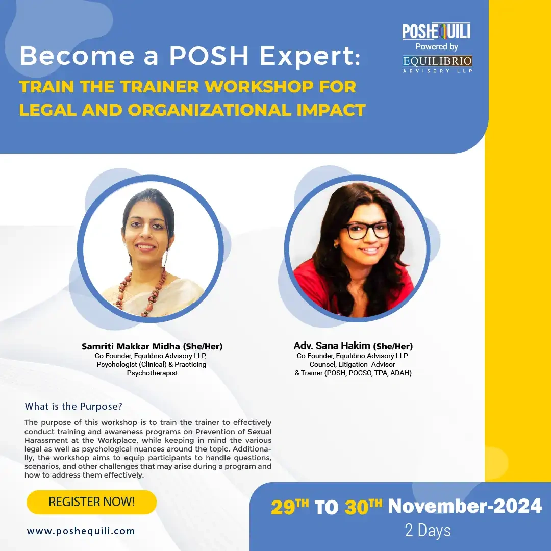 Train the Trainer POSH Workshop for Legal and Organizational Impact