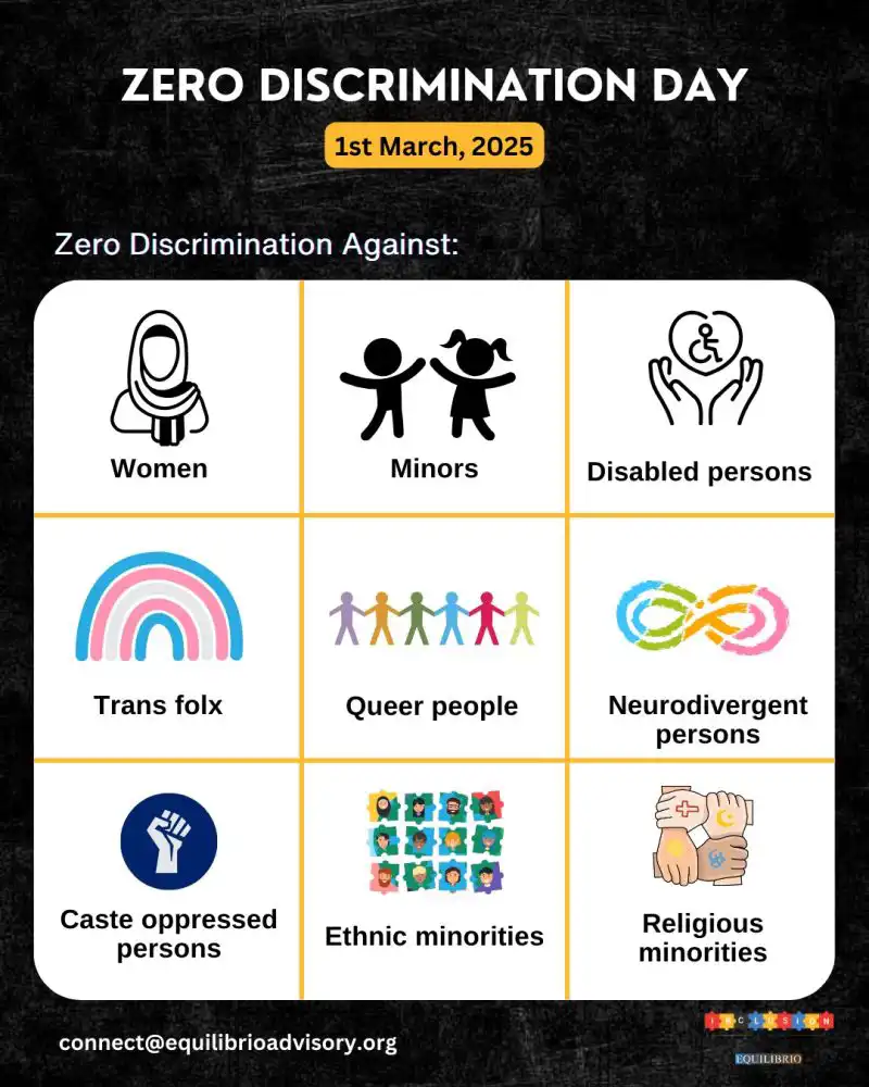 Zero Discrimination Day is observed annually every year