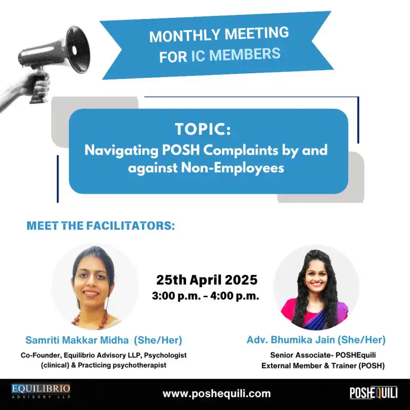 Monthly Meeting Navigating POSH Complaints Involving Non Employees