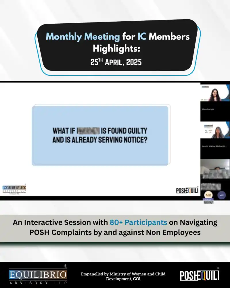 Last month we continued our Monthly meetings endeavour focused on POSH 9th may 2025