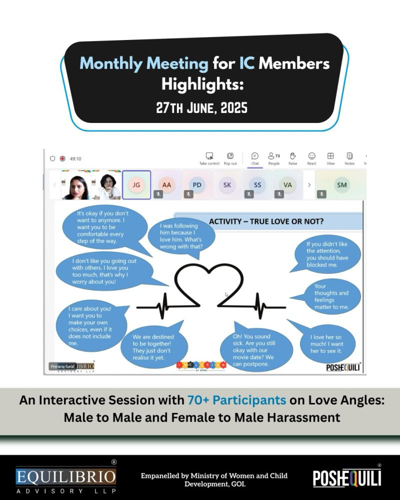 Last months POSH Prevention of Sexual Harassment session drew over 70 participants 11th July 2025